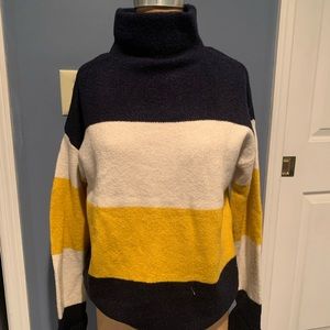 Navy and yellow sweater